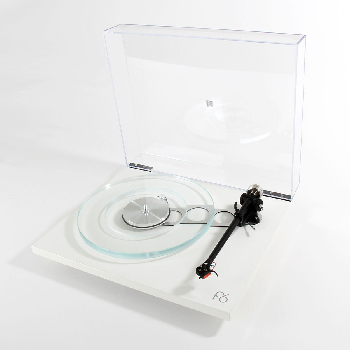 Rega Planar 6 turntable in white with open lid