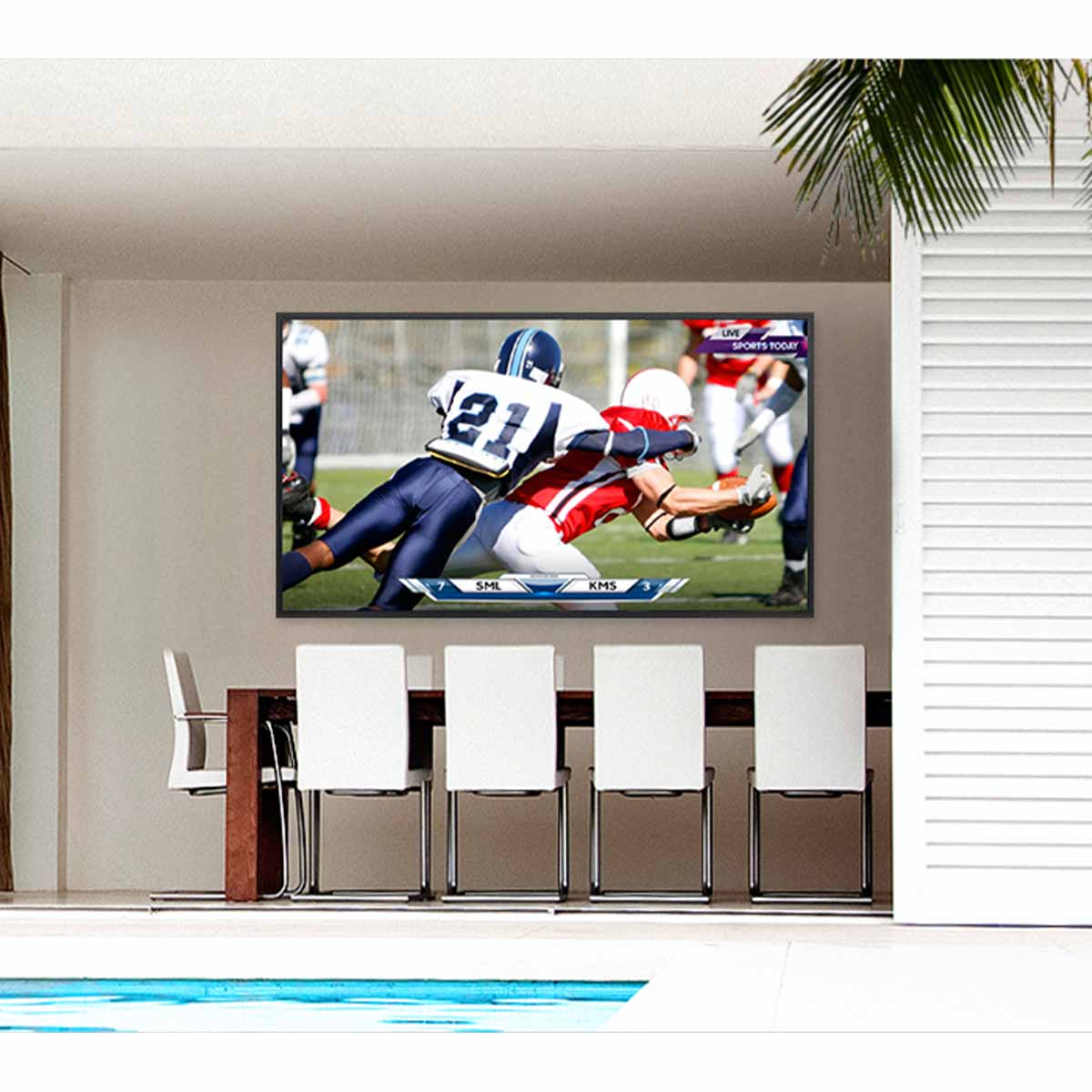 Samsung The Terrace Outdoor QLED 4K HDR Smart TV - Partial Sun LST7T - lifestyle image