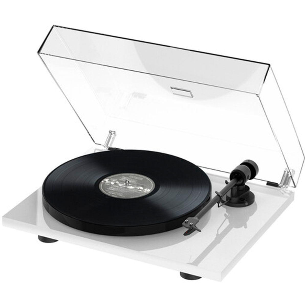 Pro-Ject E1 Phono - angled side view in white