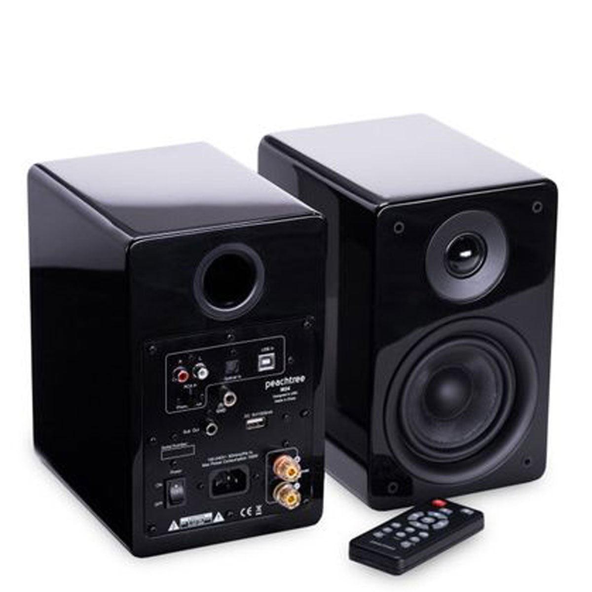Peachtree M24 Powered Speakers, Black, pair with remote control