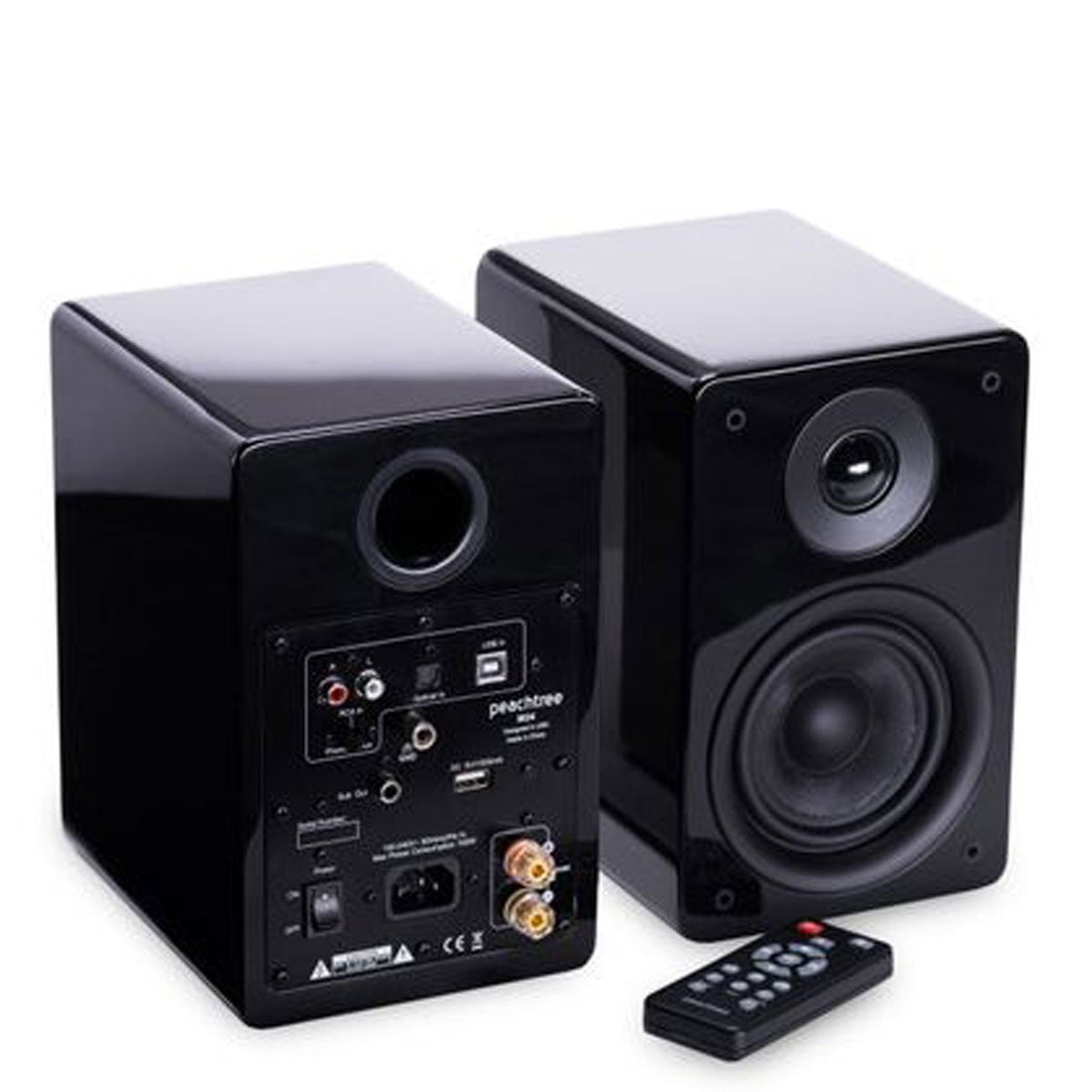 Peachtree M24 Powered Speakers, Black, pair with remote control