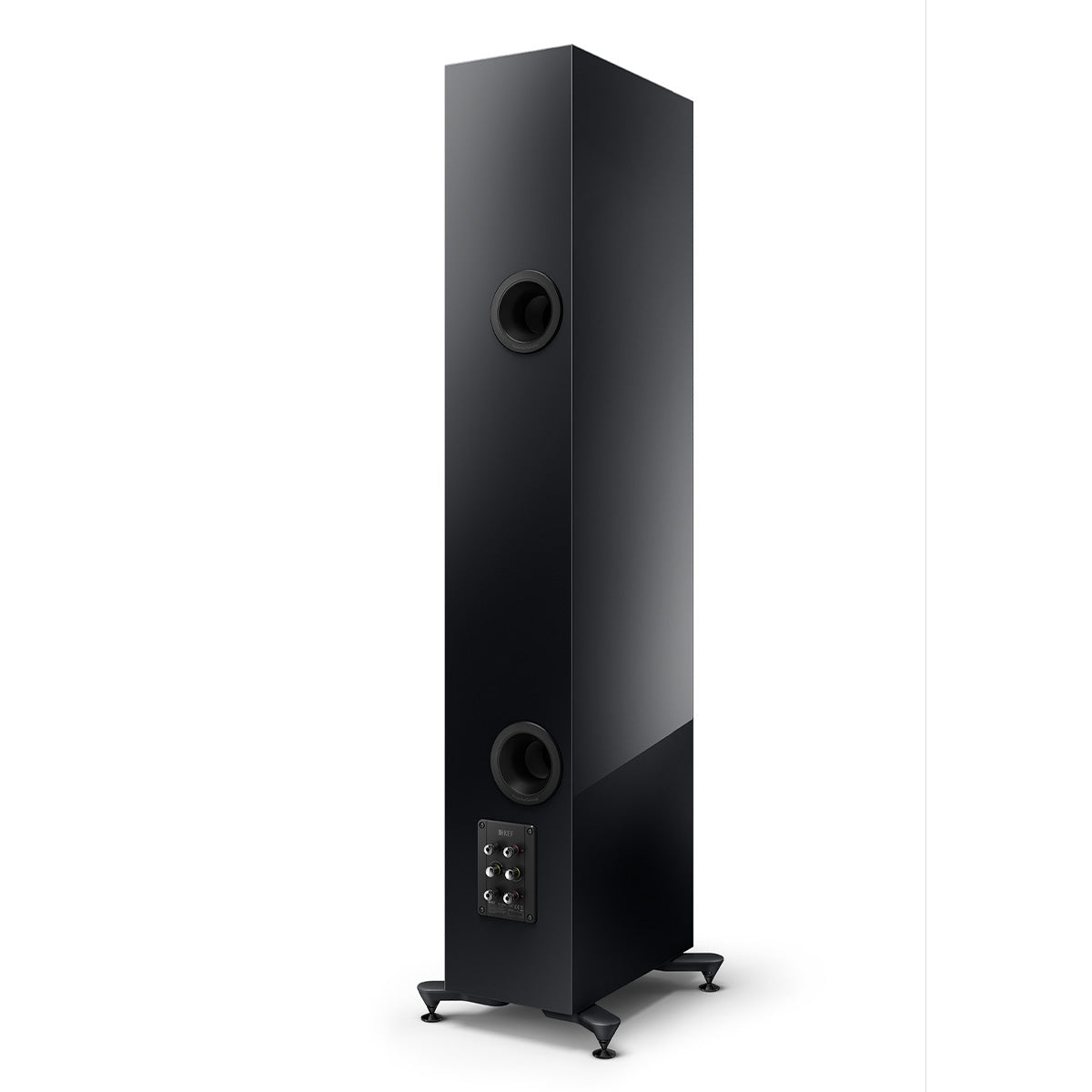 KEF R11 Meta Tower Speaker - black angled rear view
