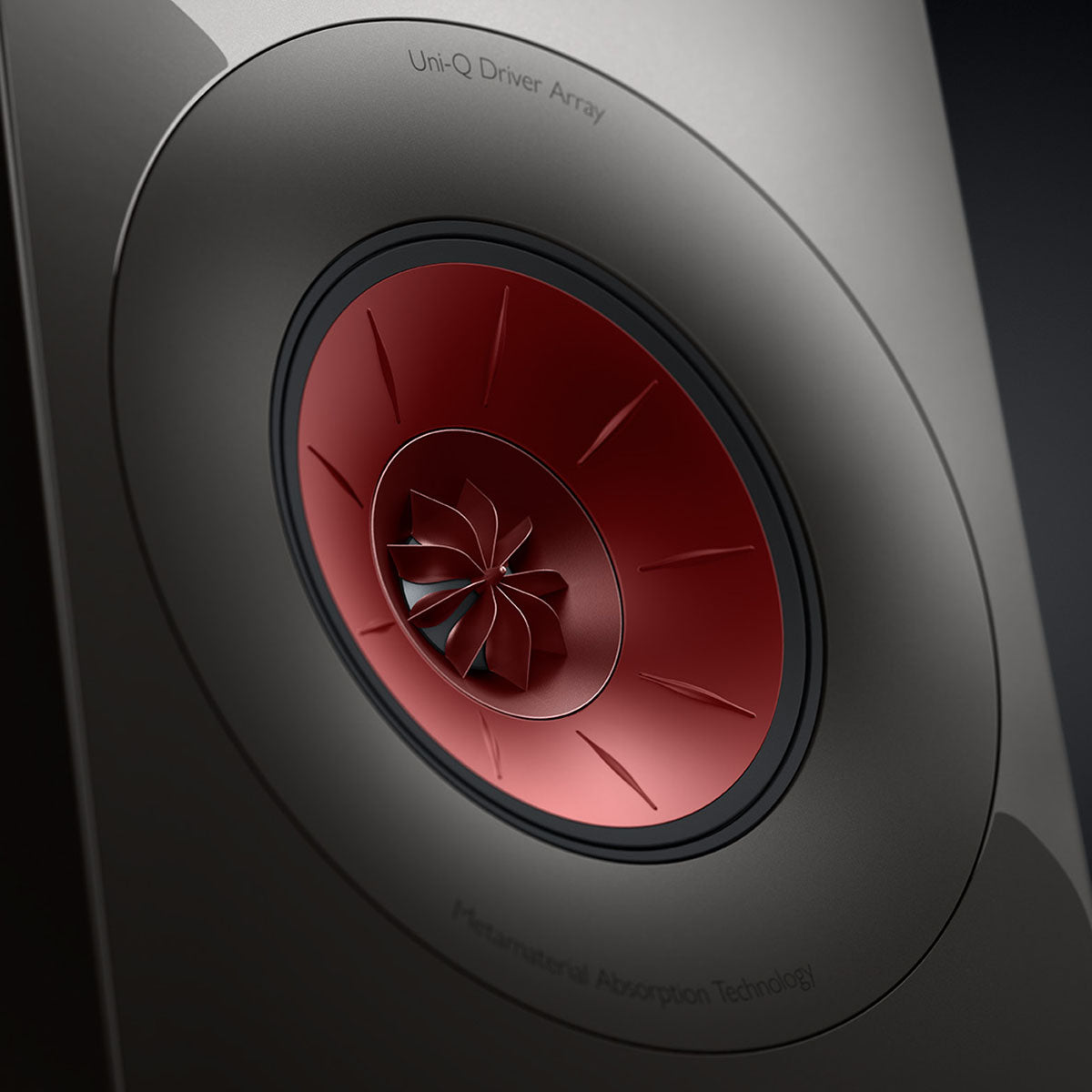 KEF R7 Meta Tower Speaker - close-up of Uni-Q driver array