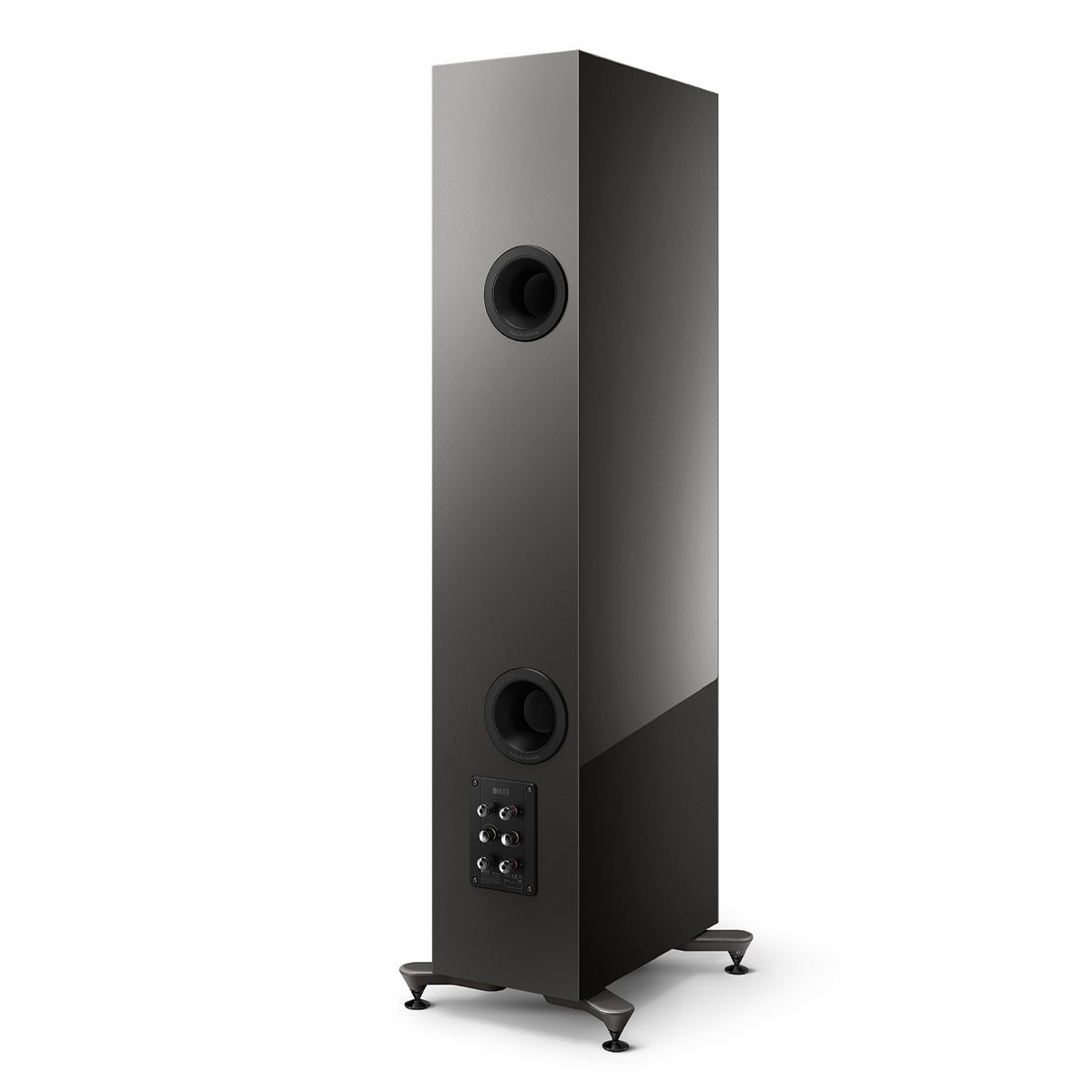 KEF R7 Meta Tower Speaker - black angled rear view