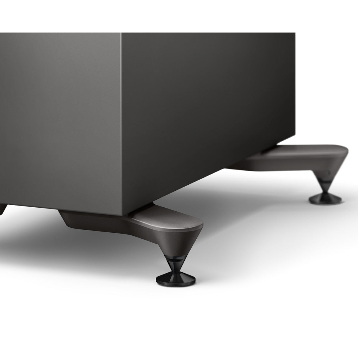 KEF R7 Meta Tower Speaker - black close-up of feet