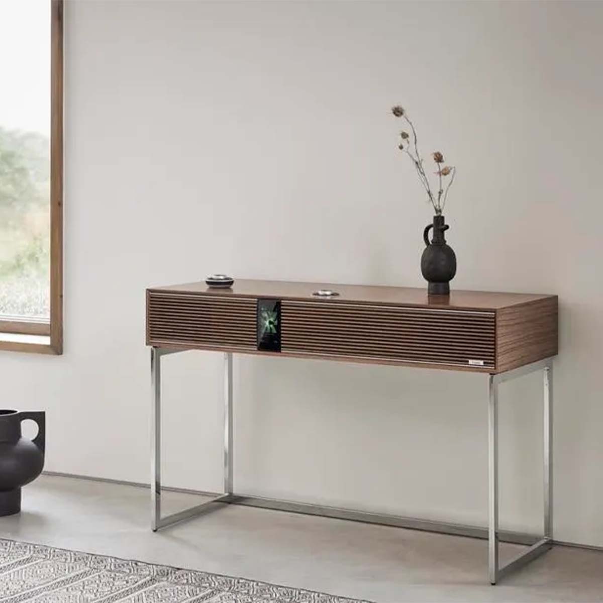 Ruark Audio R810 - walnut with stand - lifestyle image