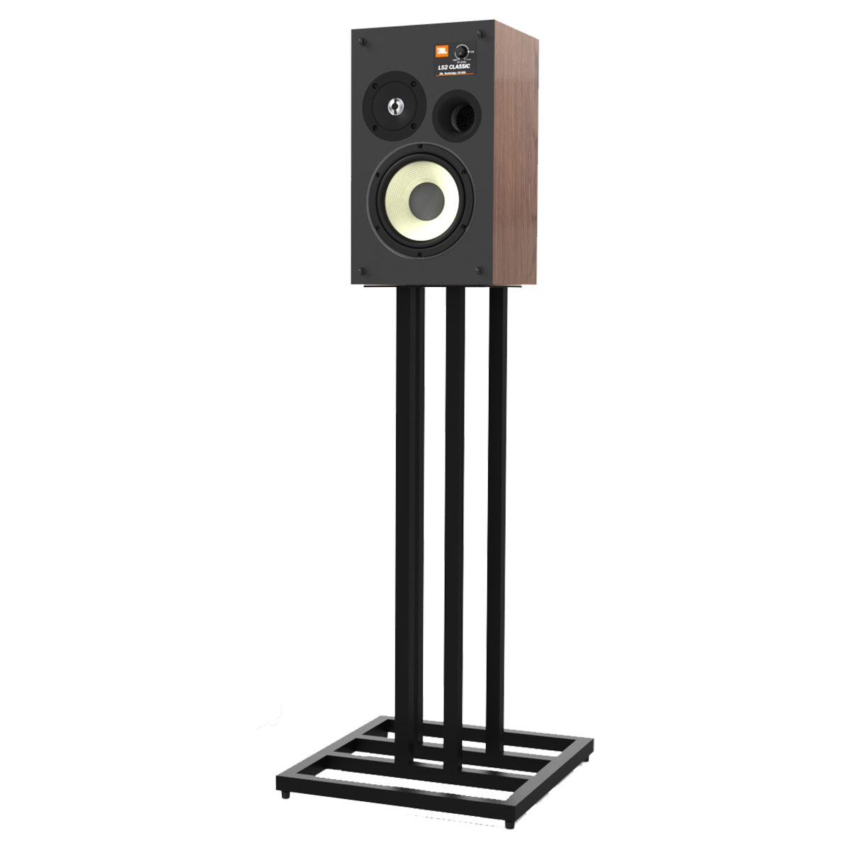 JBL JS-65 Speaker Stands - single stand with speaker front angled view