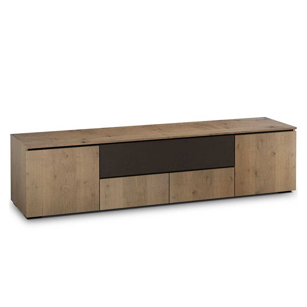 Salamander Designs Lancaster 245 Quad-Width AV Cabinet with Center Speaker Opening- Barnboard Oak