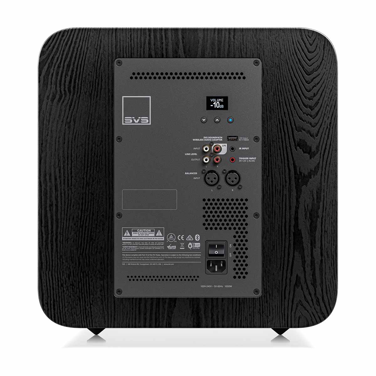 SVS SB-3000 R|Evolution 13" Subwoofer - Black Ash - rear view