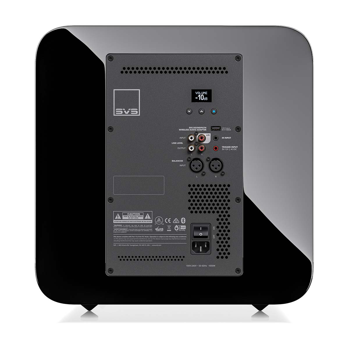 SVS SB-3000 R|Evolution 13" Subwoofer - Piano Gloss - rear view