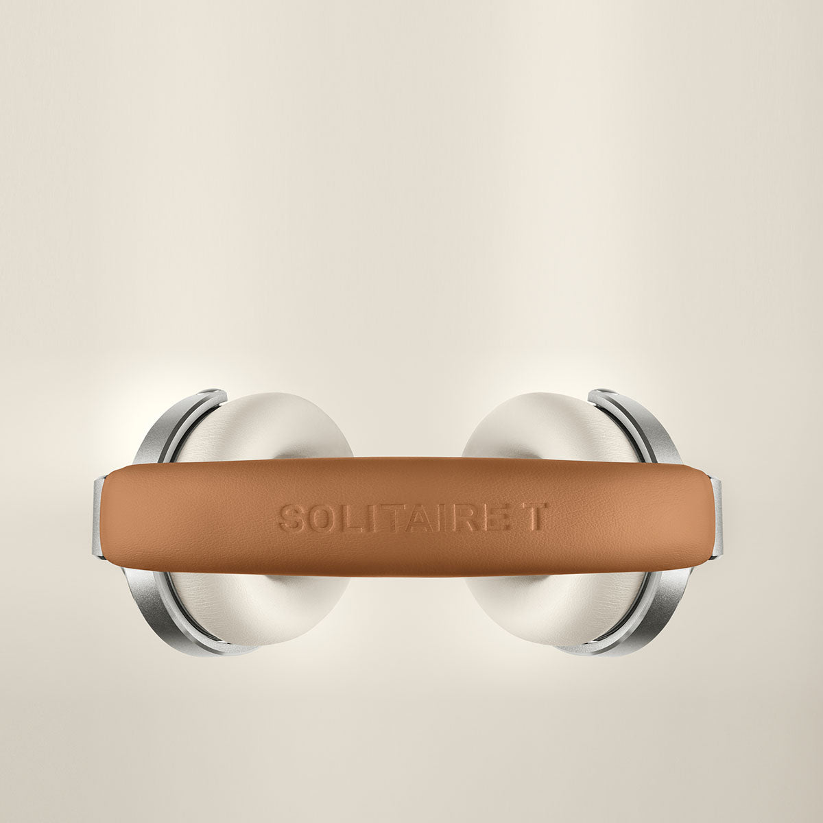 T+A Solitaire T High-Performance Closed-Back Dynamic Headphones - White - headband showing Solitaire T logo