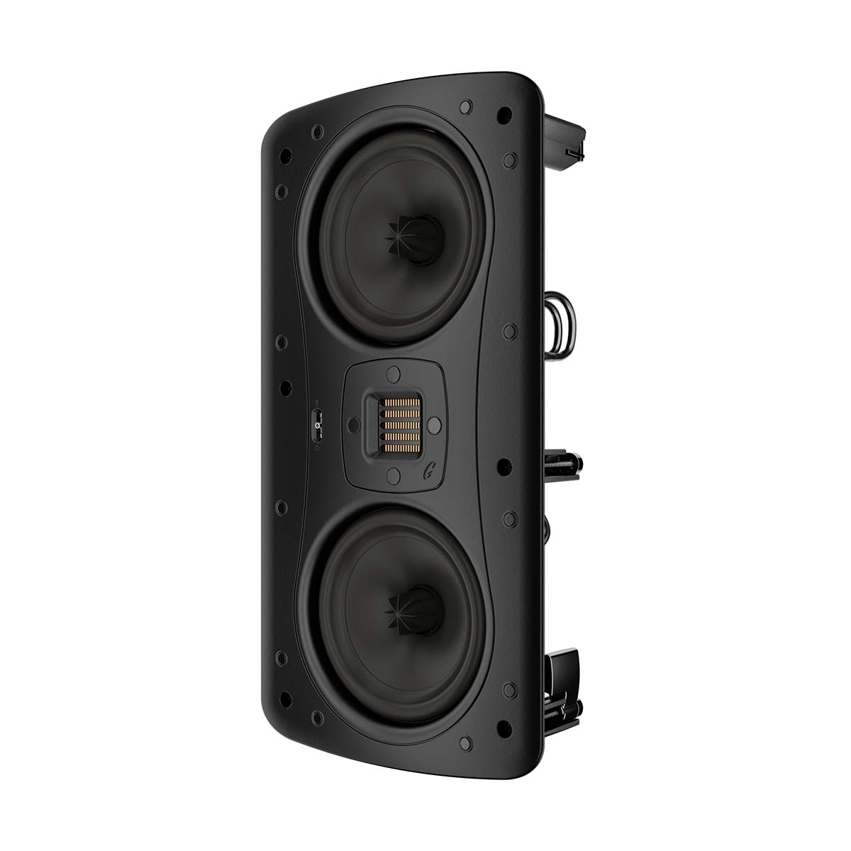 GoldenEar Invisa Junior Point Source (JPS) In-Wall Loudspeaker - Each angled front view without grille