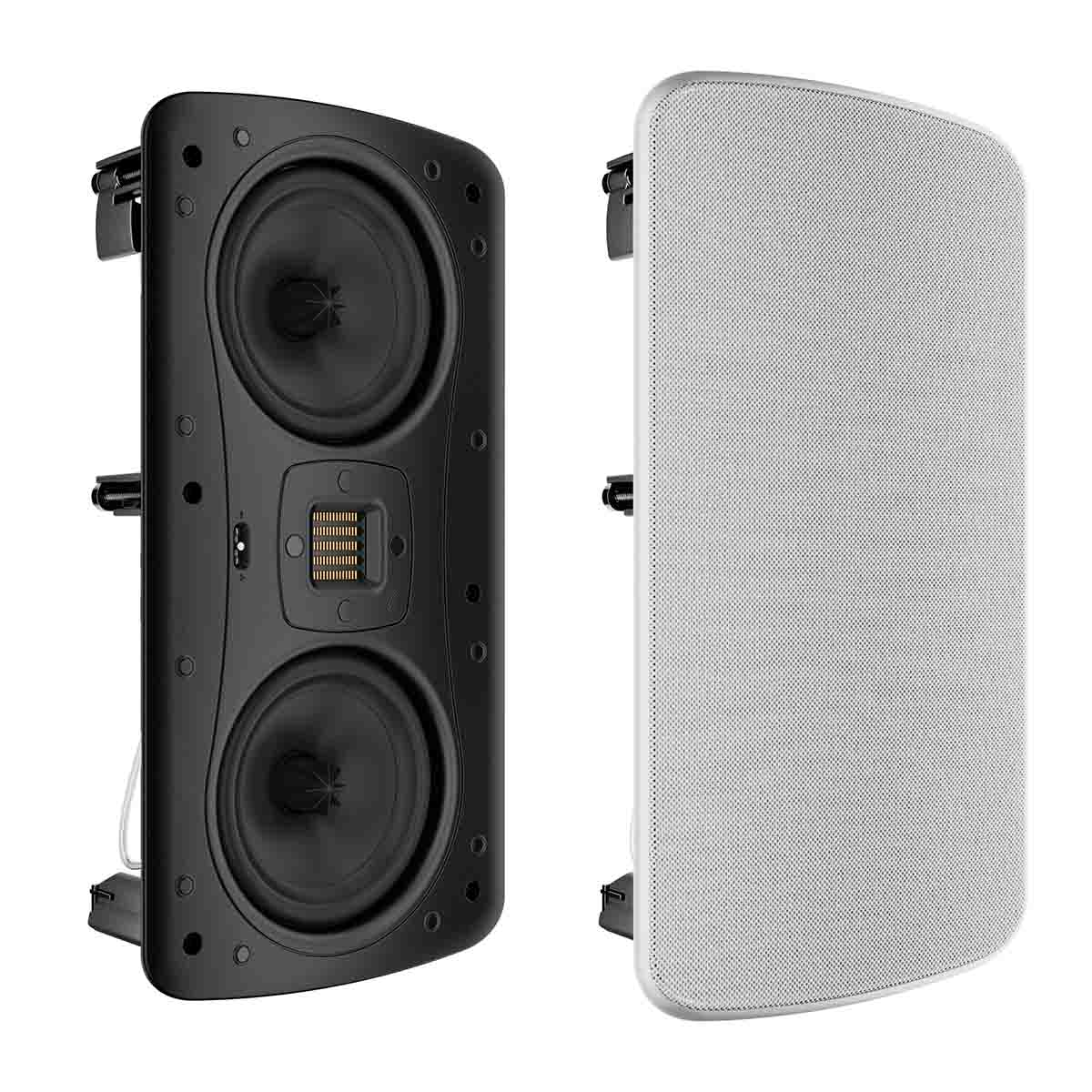GoldenEar Invisa Junior Point Source (JPS) In-Wall Loudspeaker - Each angled front view of speaker and grille