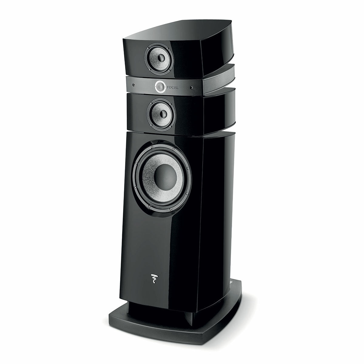 Focal Stella Utopia Evo 3-Way Floor-Standing Speaker - Black Lacquer - front view angled left
