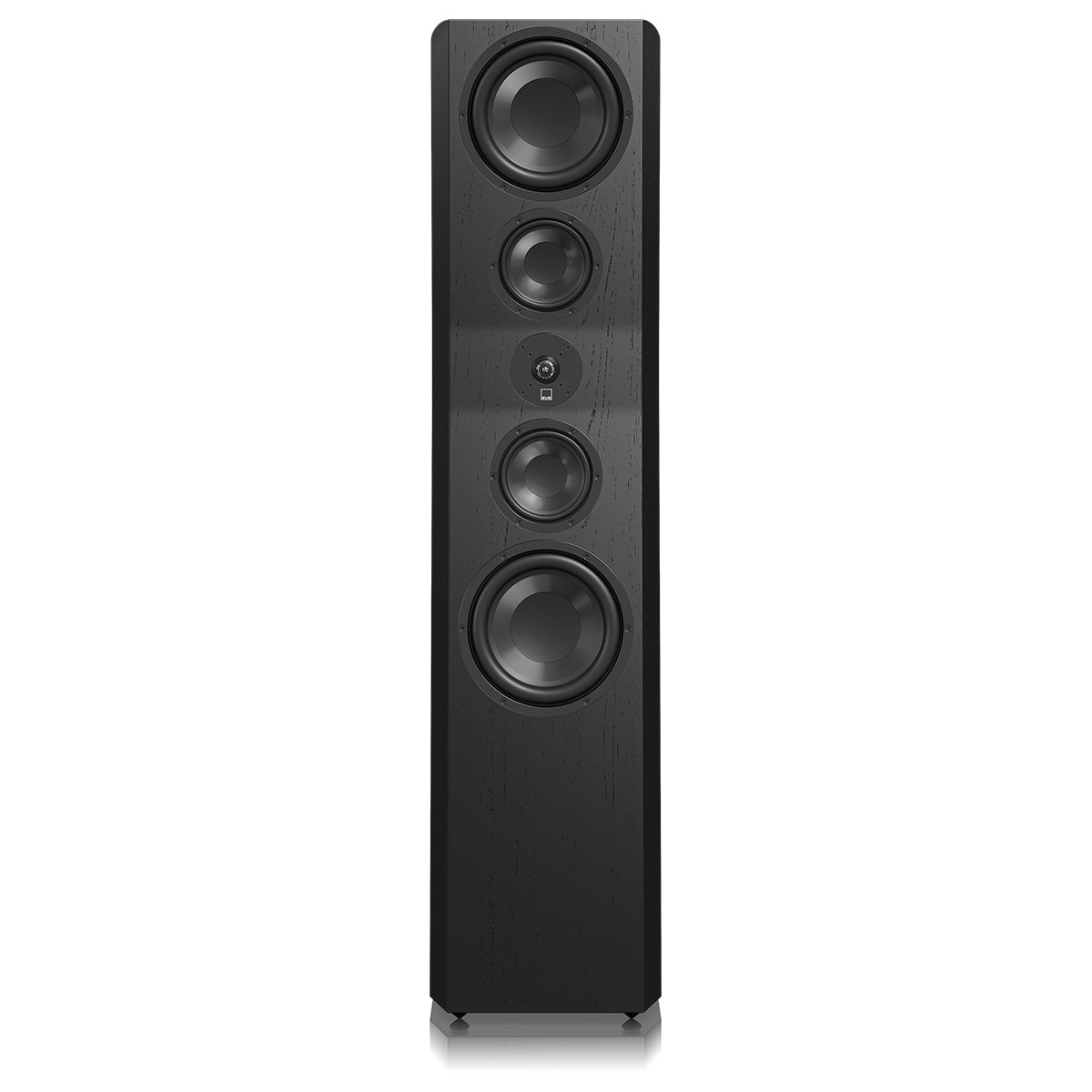 SVS Ultra Evolution Pinnacle Floorstanding Loudspeaker - single black oak without grille - front view
