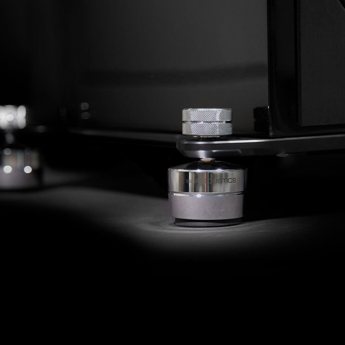 PSB Synchrony T600 Premium Tower Speaker - Black - zoomed view of IsoAcoustics feet