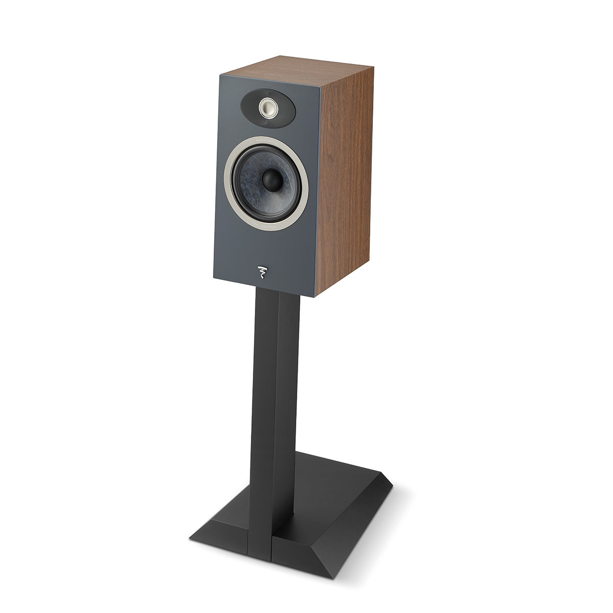 Focal Theva No1 Bookshelf Speakers - Dark Wood - Pair - front view without grille