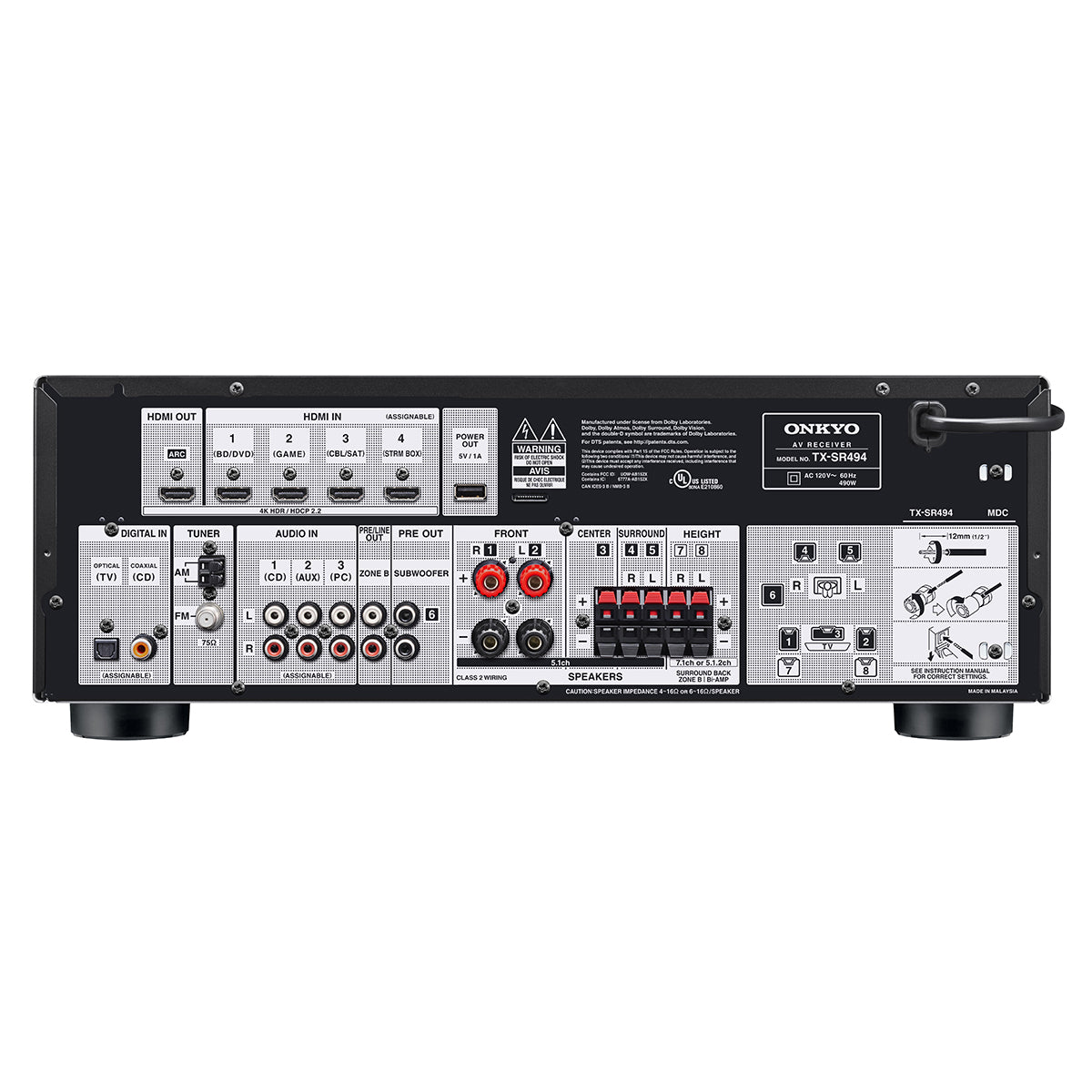 Onkyo TX-SR494 7.2 - Channel A/V Receiver