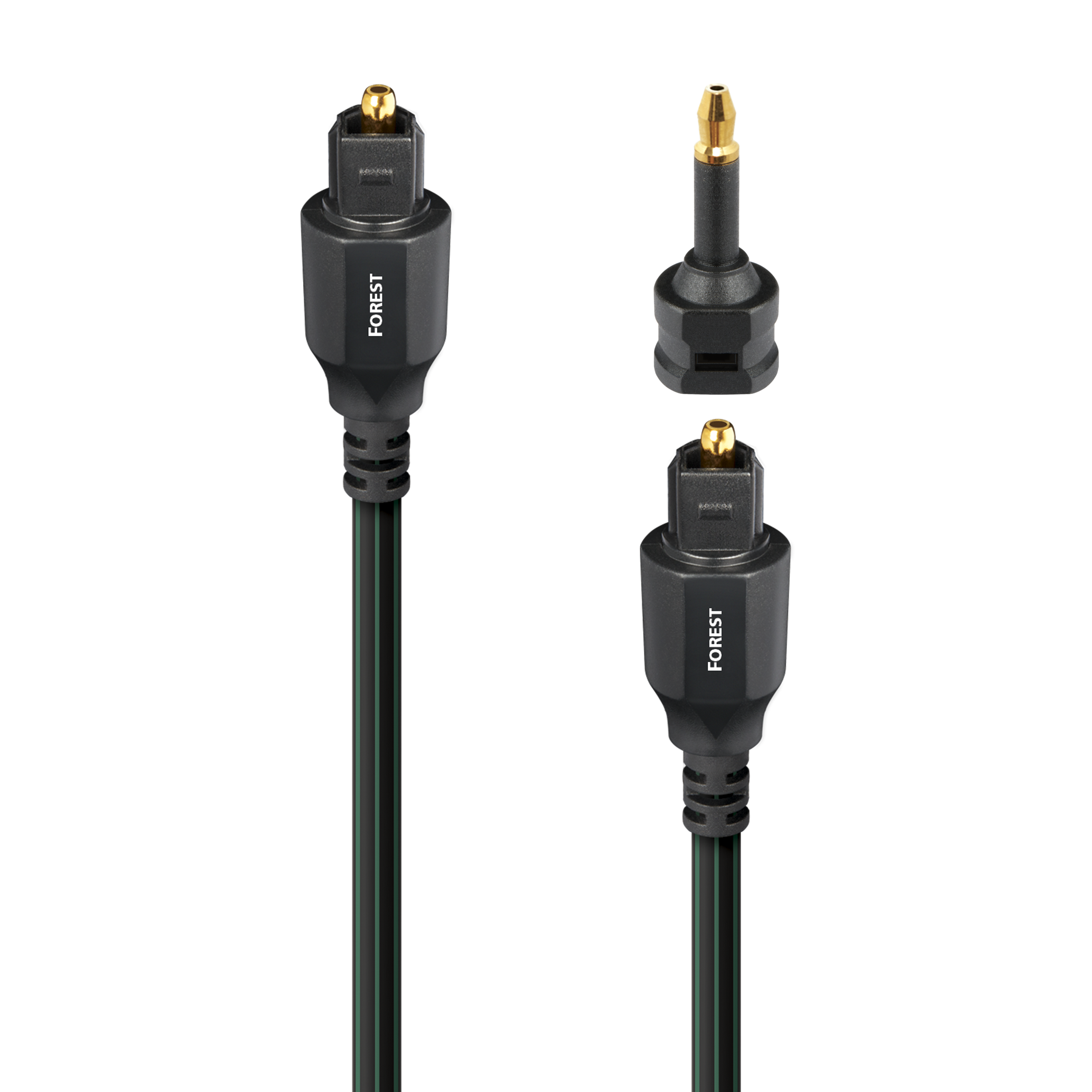 AudioQuest Forest Optical i-Pack Toslink Fiber-Optic Cable + Mini-Adaptor - Installer 5-Pack - front view