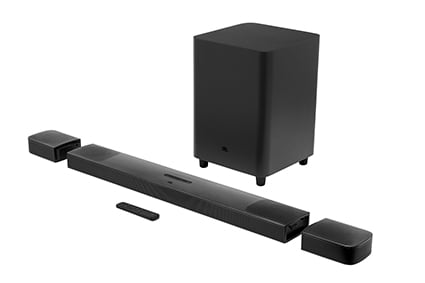 JBL Bar 9.1 Soundbar with Wireless Subwoofer and rear surround sound speakers