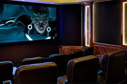 Example of a custom designed JBL Synthesis home theater room.