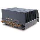 PrimaLuna Evo 300 Hybrid Tube Integrated Amplifier - Silver - rear view facing left with grille