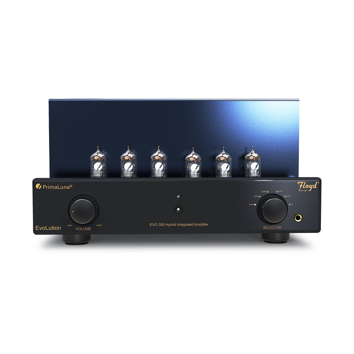 PrimaLuna Evo 300 Hybrid Tube Integrated Amplifier - Black - front view without grille