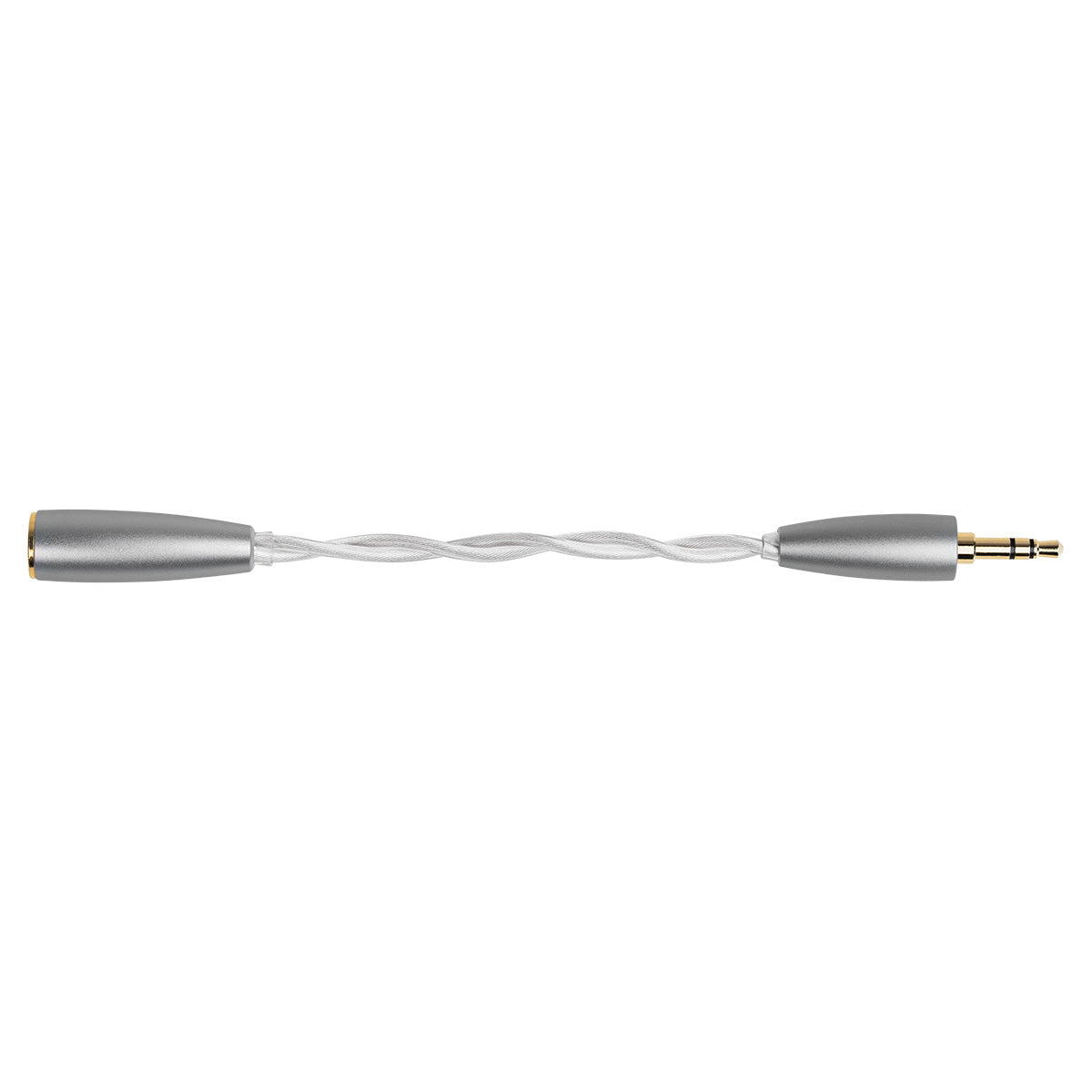 Meze Audio ASTRU Single Dynamic Driver In-Ear Monitors - detail of 4.4mm to 3.5mm converter on white background