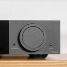 Lyngdorf TDAI-2210 Streaming Integrated Amplifier with RoomPerfect closeup of volume knob