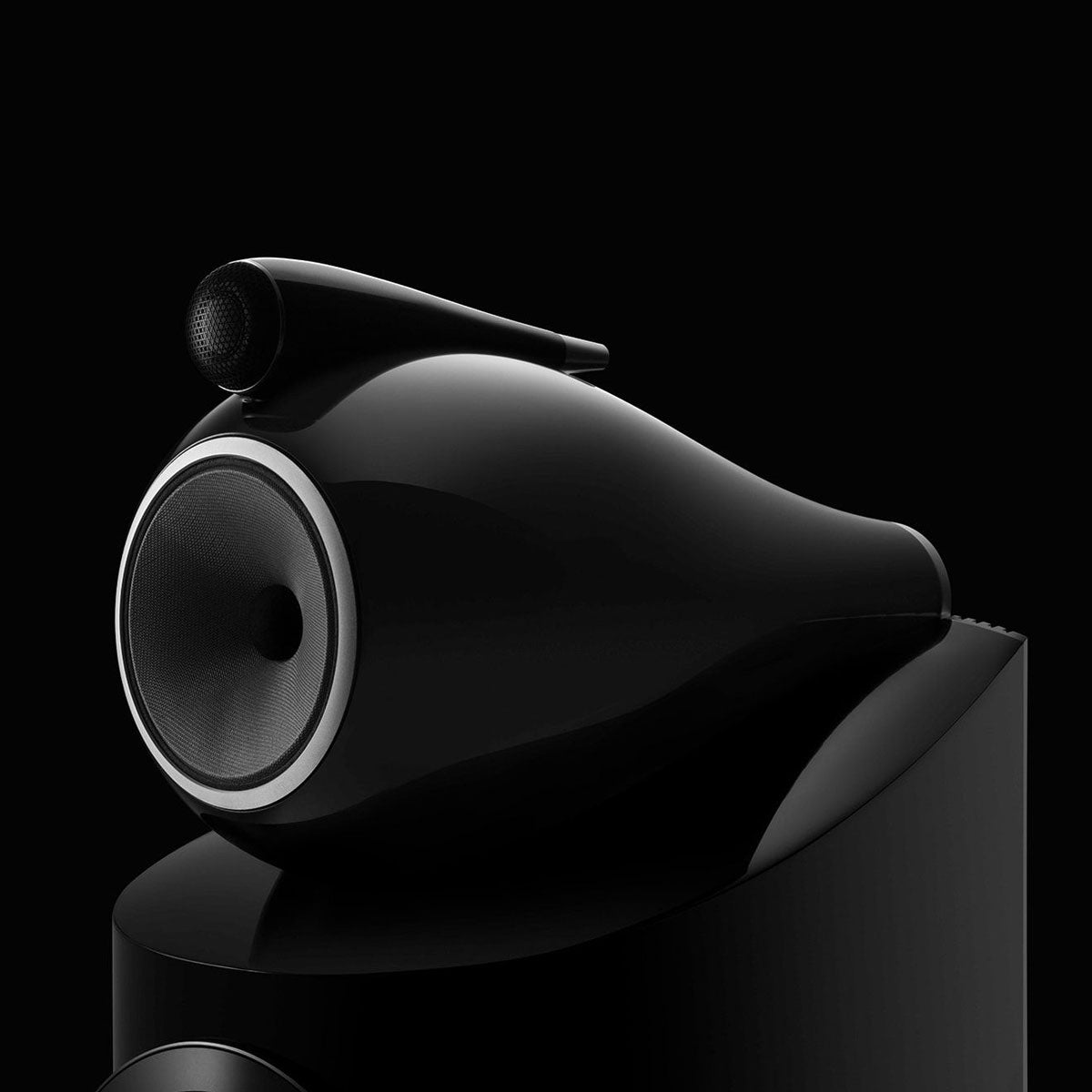 Bowers & Wilkins 800 D3 Floorstanding Speaker - Black - Front closeup angled view no grille