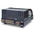 PrimaLuna Evo 200 Tube Integrated Amplifier - Silver - rear view angled left with grille