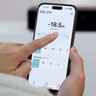 EverSolo DAC-Z10 High-Resolution DAC and Headphone Amplifier closeup of smartphone app in use