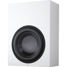 Lyngdorf BW-2 High Bandwidth Subwoofer white speaker front view angled left