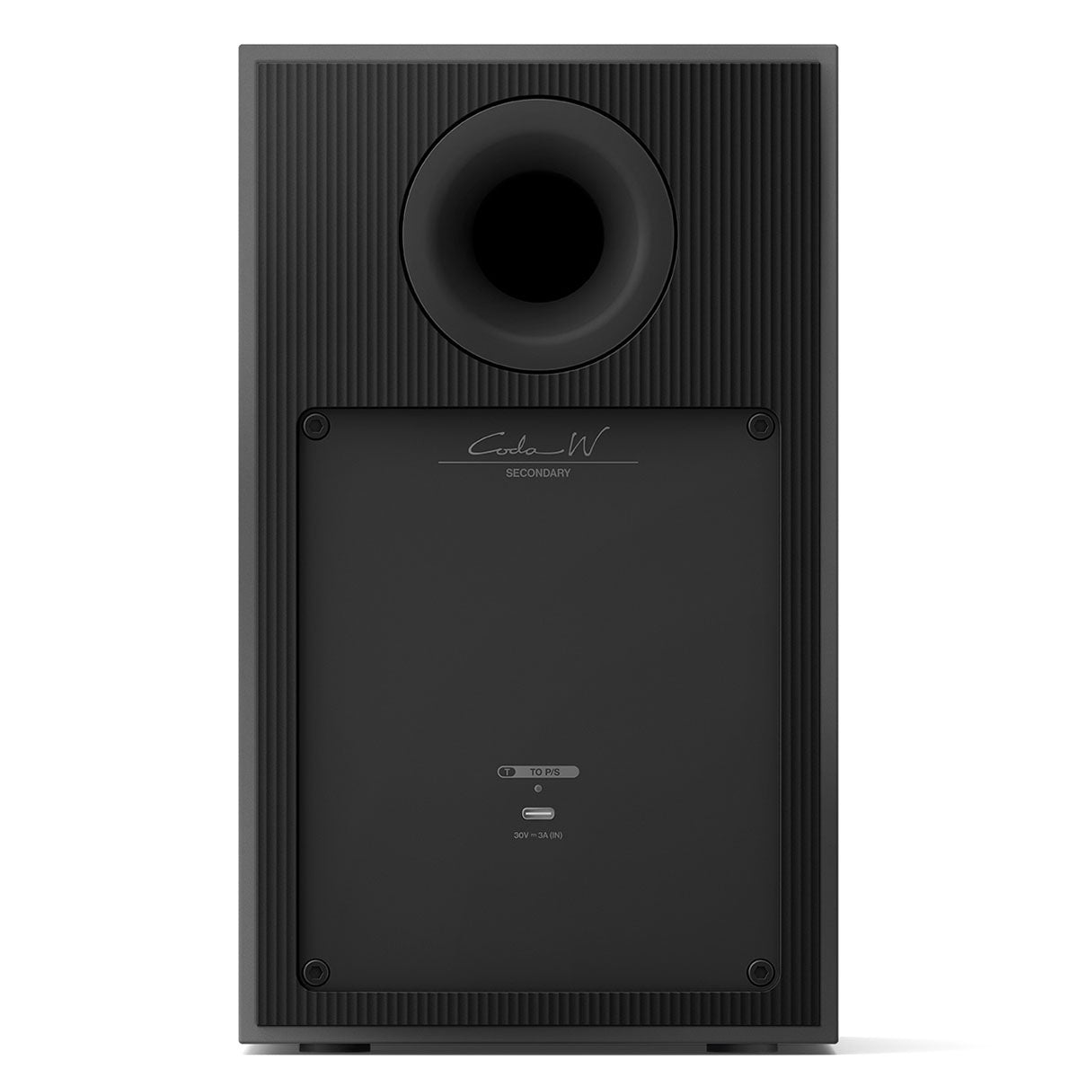 KEF Coda W Powered Speakers - Dark Titanium - rear view of single speaker