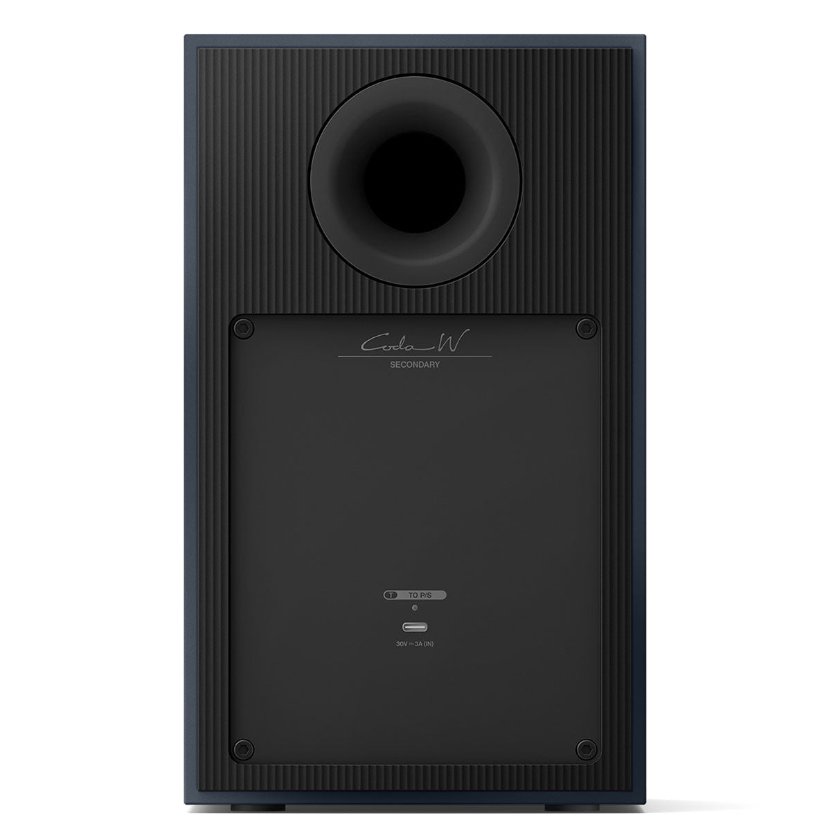 KEF Coda W Powered Speakers - Midnight Blue - rear view of single speaker