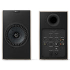 KEF Coda W Powered Speakers - Nickel Grey - pair of speakers rear view of right speaker front view of left speaker
