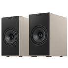 KEF Coda W Powered Speakers - Nickel Grey - pair of speakers angled left