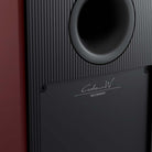 KEF Coda W Powered Speakers - Vintage Burgundy - detail of rear speaker port