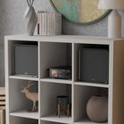 EverSolo SE100 Passive HiFi Bookshelf Speakers - Pair - lifestyle photo of speakers in shelving unit