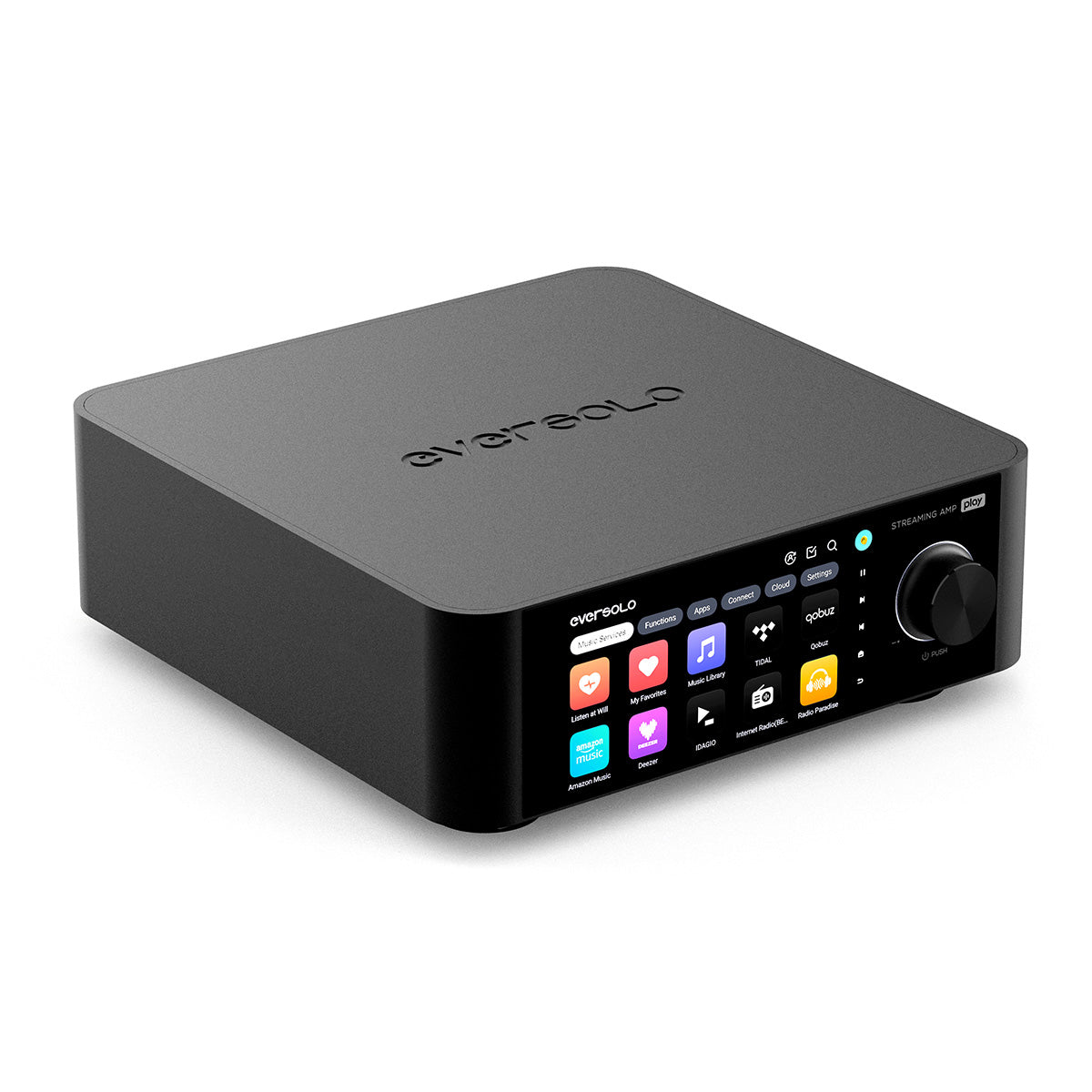 EverSolo Play Streaming Amplifier - standard edition angled front view
