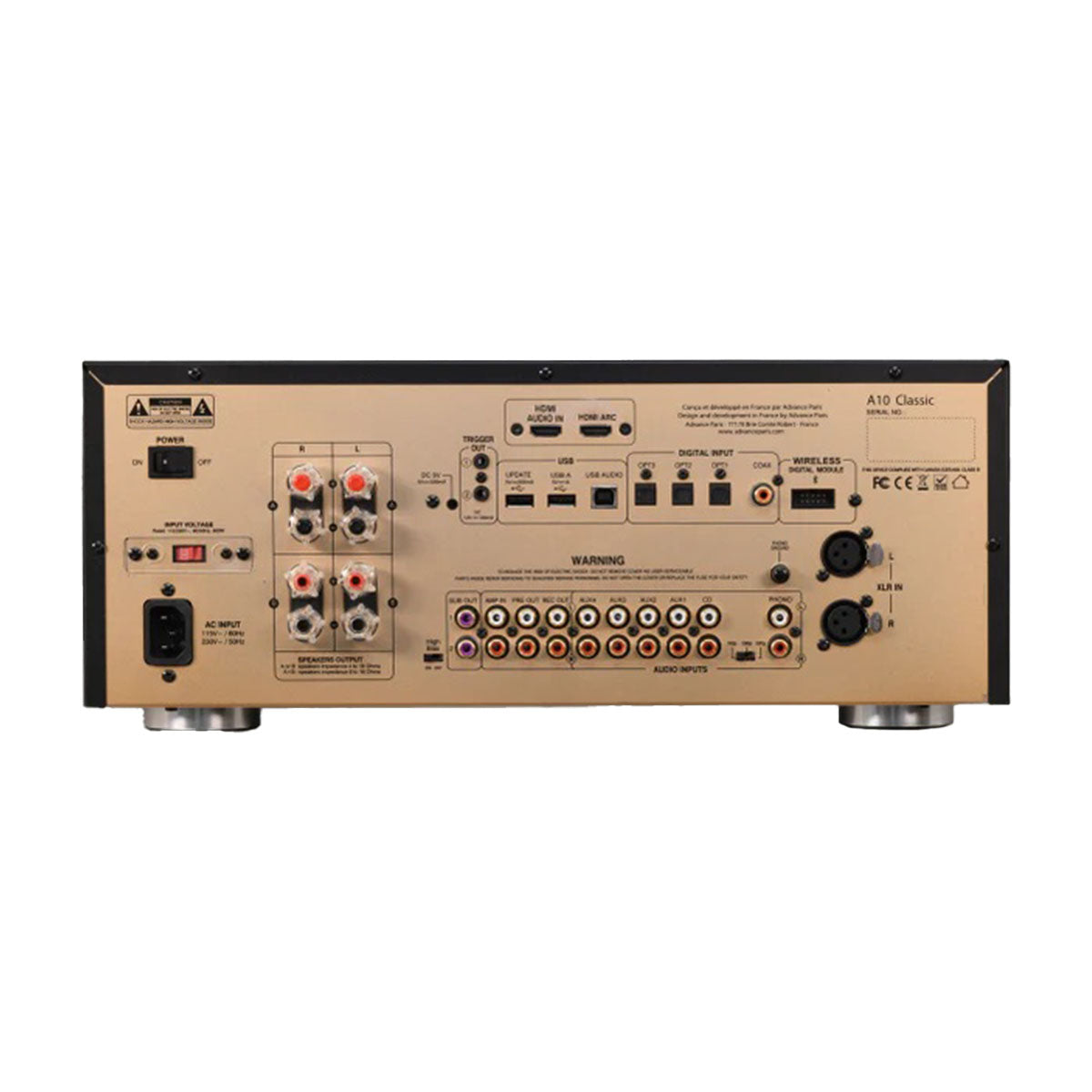 Advance Paris A10 Classic Integrated Amplifier - rear view