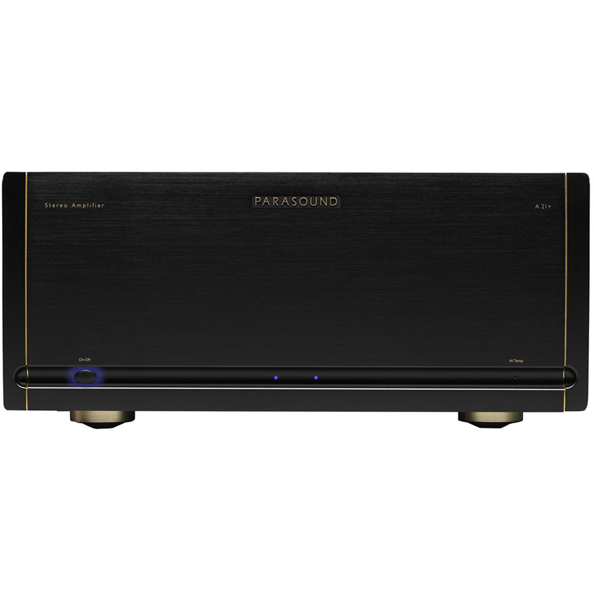 Parasound Halo A21+ Stereo Power Amplifier black front view