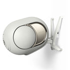 Devialet Phantom Ultimate 108 dB High-End Connected Speaker - Light Pearl - speakers on Devialet Gecko wall mount angled left