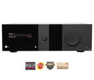 Lyngdorf MP-60 2.1 Flagship Surround Processor front view with award logos below