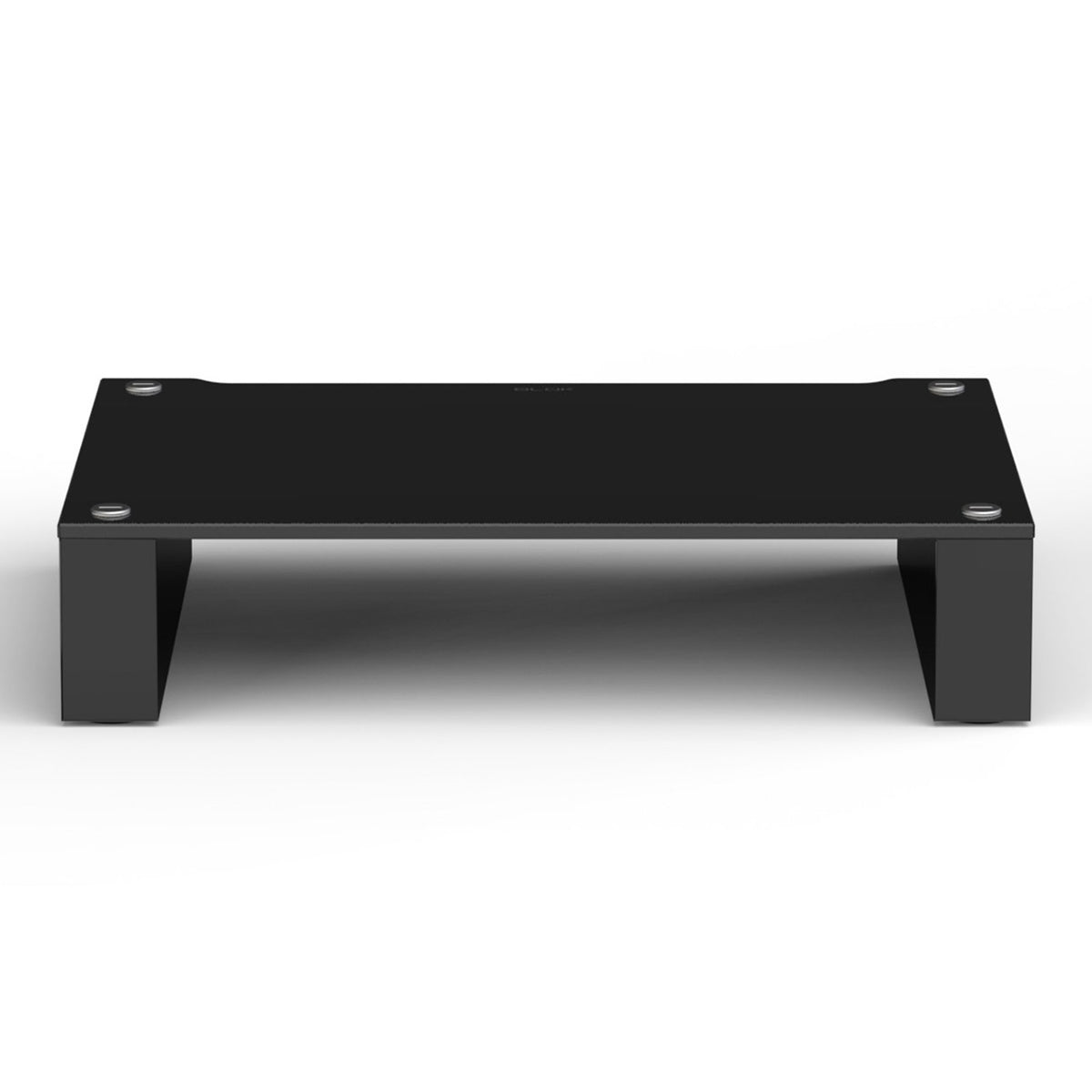 Front view of BLOK HiFi Stax 2G Shelf 170 in the black glass / high gloss black finish