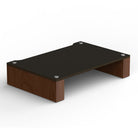 Front view of BLOK HiFi Stax 2G Shelf 170 in the black ash / natural walnut finish