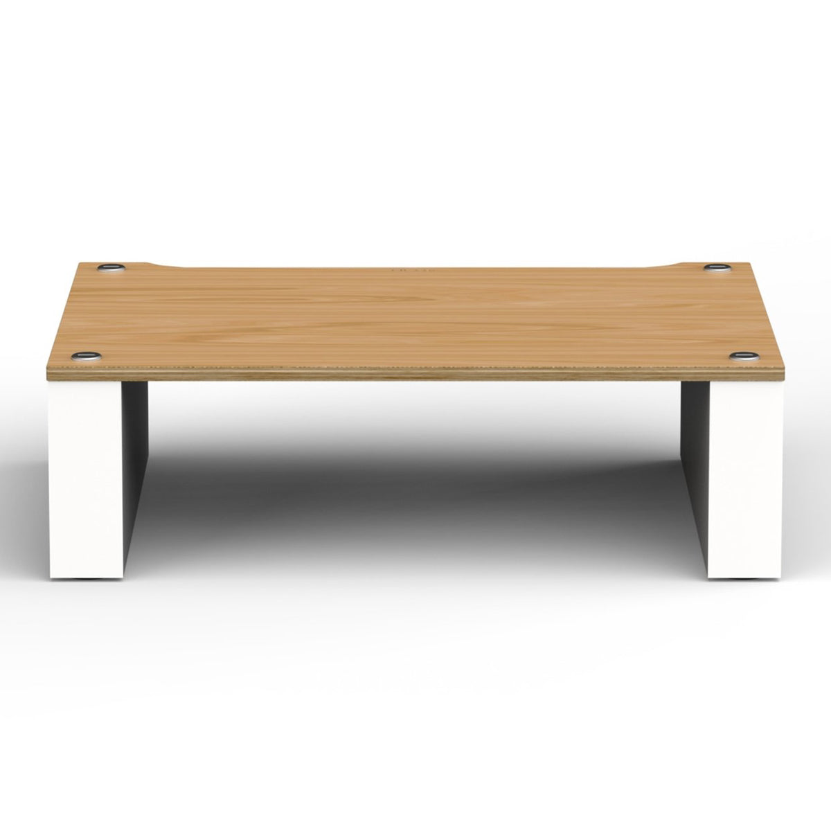 Front view of BLOK HiFi Stax 2G Shelf 220 in the natural ash / satin white finish