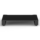 Front view of BLOK HiFi Stax 2G Shelf Base in the black glass / high gloss black finish