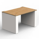 Angled front view of BLOK HiFi Stax 2G Shelf LP in the natural ash / satin white finish