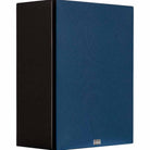 Lyngdorf BW-2 High Bandwidth Subwoofer black speaker front view angled right with blue grille